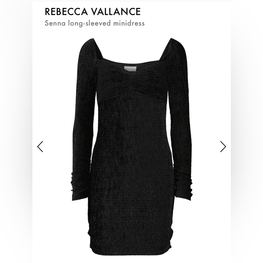 Rebecca Vallance Senna Long-Sleeve Black Minidress Size 2 Lbd